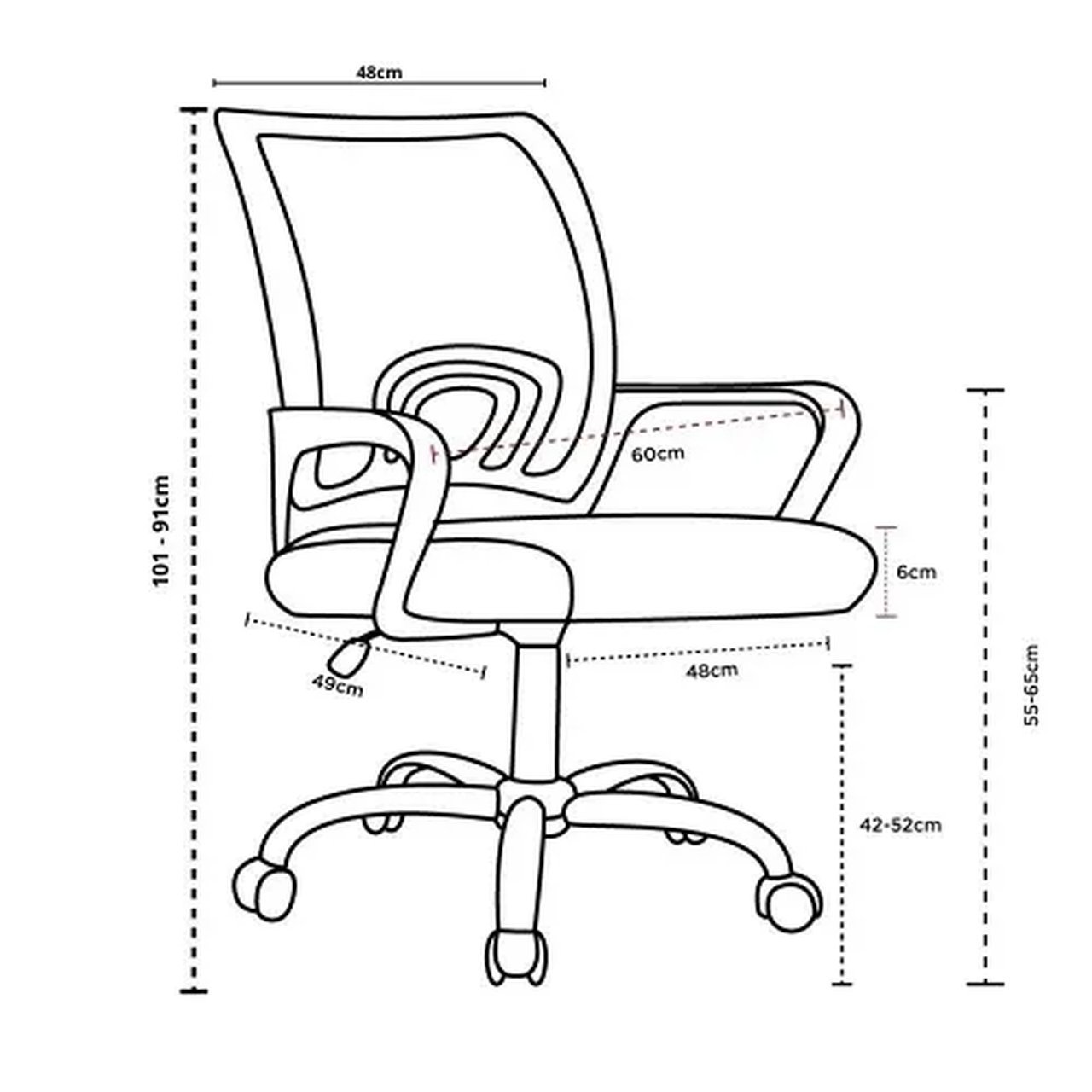 Cadeira De Escritório Giratória Ergonomica - 3