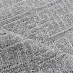 Tapete 3D Prata 3x4M 300x400cm Alto Relevo Grego Geométrico - 3