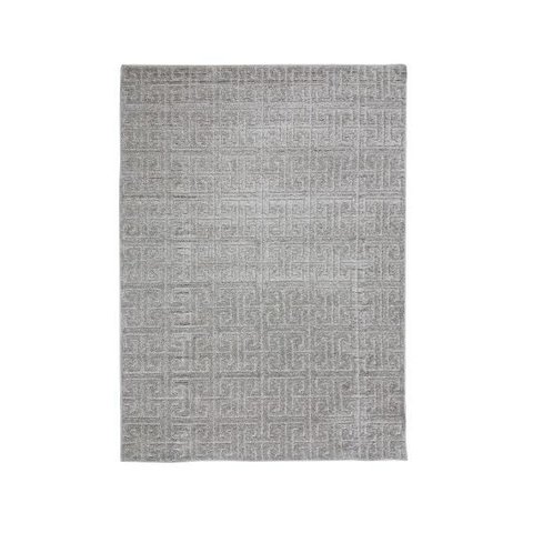 Tapete 3D Prata 3x4M 300x400cm Alto Relevo Grego Geométrico