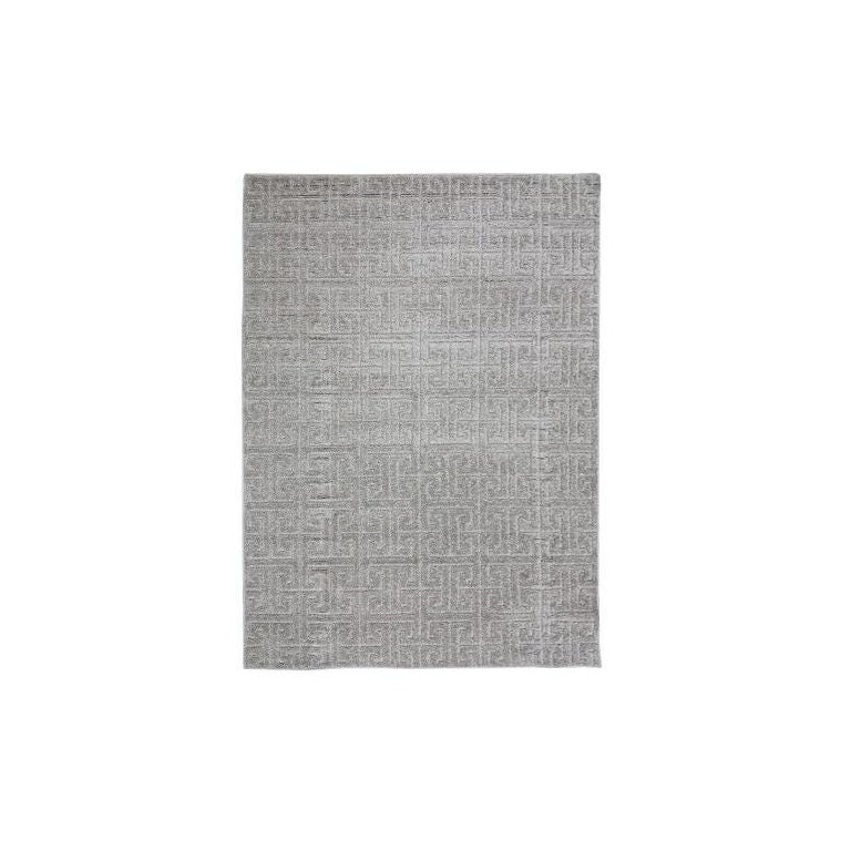 Tapete 3D Prata 3x4M 300x400cm Alto Relevo Grego Geométrico