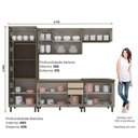 Ver imagem 5 de Cozinha Compacta 5 Peças com Espaço para Cooktop Connect 12 Portas MDF Marrom Móveis Henn