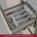Ver imagem 4 de Cozinha Compacta 5 Peças com Espaço para Cooktop Connect 12 Portas MDF Marrom Móveis Henn