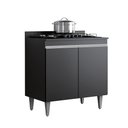 Ver imagem 2 de Balcão para Fogão Cooktop 80cm 2 Portas Preto - Belliv Decor