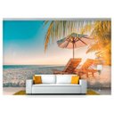 Ver imagem 1 de Papel De Parede Praia Mar Céu Por Do Sol 3D Npr219