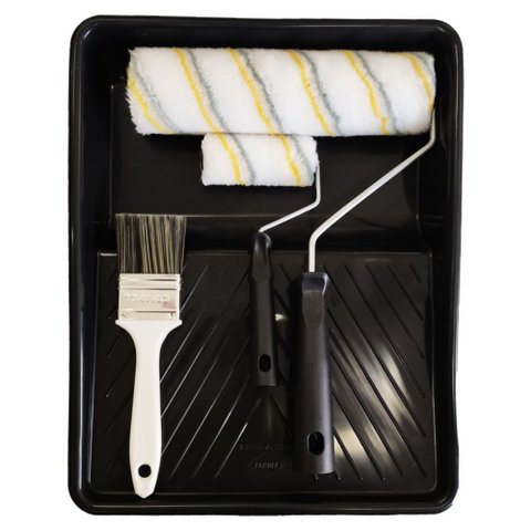 Kit para Pintura com Bandeja, Rolo e Trincha - 0.925 - Compel Kit Bandeja Gp Poipop 30 e 9 Cm com Ca