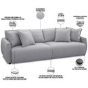 Ver imagem 7 de Sofá Cama Retrátil 4 Lugares para Sala de Estar 270cm Sky T03 Linho Cinza - Lyam Decor