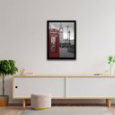 Ver imagem 2 de Quadro Cabine Telefônica Londres Vermelha 24x18cm - com vidro:Madeira preta