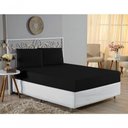 Ver imagem 4 de Jogo de Cama Casal Viúva Nobre 3 Peças Malha 100% Algodão - Preto