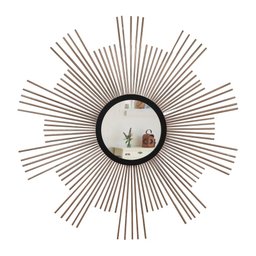 Espelho decorativo de parede redondo com moldura palitada Quasar Rose Gold - 1