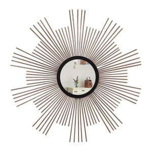 Espelho decorativo de parede redondo com moldura palitada Quasar Rose Gold