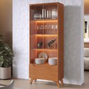 Ver imagem 1 de Cristalera Grécia New 2 Portas 1 Gaveta com Vidro e Led Naturalle - Mavaular