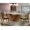 Conjunto Sala de Jantar Mesa Tampo MDF e 6 Cadeiras Apolo Chanfro Premium Lj Móveis - 1