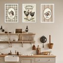 Ver imagem 2 de Kit 3 Quadros Cozinha Country Kitchen 33x24cm - com Vidro:madeira Preta