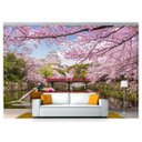 Ver imagem 1 de Papel de Parede Japão Barco Castelo Flores 3d 6m² Ncd215
