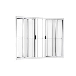 Vitro 4 Folhas 1,00 X 1,50 Com Grade Alumínio Branco - 1