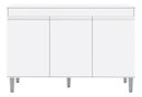 Ver imagem 1 de Armário Multiuso Manu 120cm 3 Portas com Tampo Branco