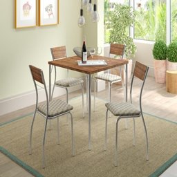 Mesa Carraro 4 Cadeiras Tampo MDP Native - 1