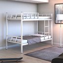 Ver imagem 1 de Cama Beliche Bruna Quarto Solteiro Estrutura De Ferro:Branco
