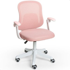 Cadeira de Escritório Tela Mesh Diretor Giratória Colorida Rosa