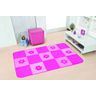 Tapete Passadeira Infantil Pelúcia Margaridas Pink - 1