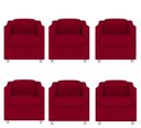 Ver imagem 1 de Kit 6 Poltronas Decorativa Reforçada Recepção Clinica Salão Suede Vermelho