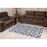 Tapete Antiderrapante Geométrico Jacquard para Sala Quarto 2,00 x 1,36 Ladrilho Preto Cinza - 1