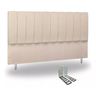 Cabeceira King Estofada 195cm Carla Linho com Frames:bege - 1