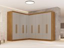 Ver imagem 1 de Guarda-Roupa Casal Modulado de Canto 11 Portas 4 Gavetas Multimóveis Cinamomo/Off White
