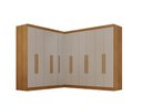 Ver imagem 2 de Guarda-Roupa Casal Modulado de Canto 11 Portas 4 Gavetas Multimóveis Cinamomo/Off White