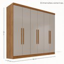 Ver imagem 3 de Guarda-Roupa Casal Modulado de Canto 11 Portas 4 Gavetas Multimóveis Cinamomo/Off White