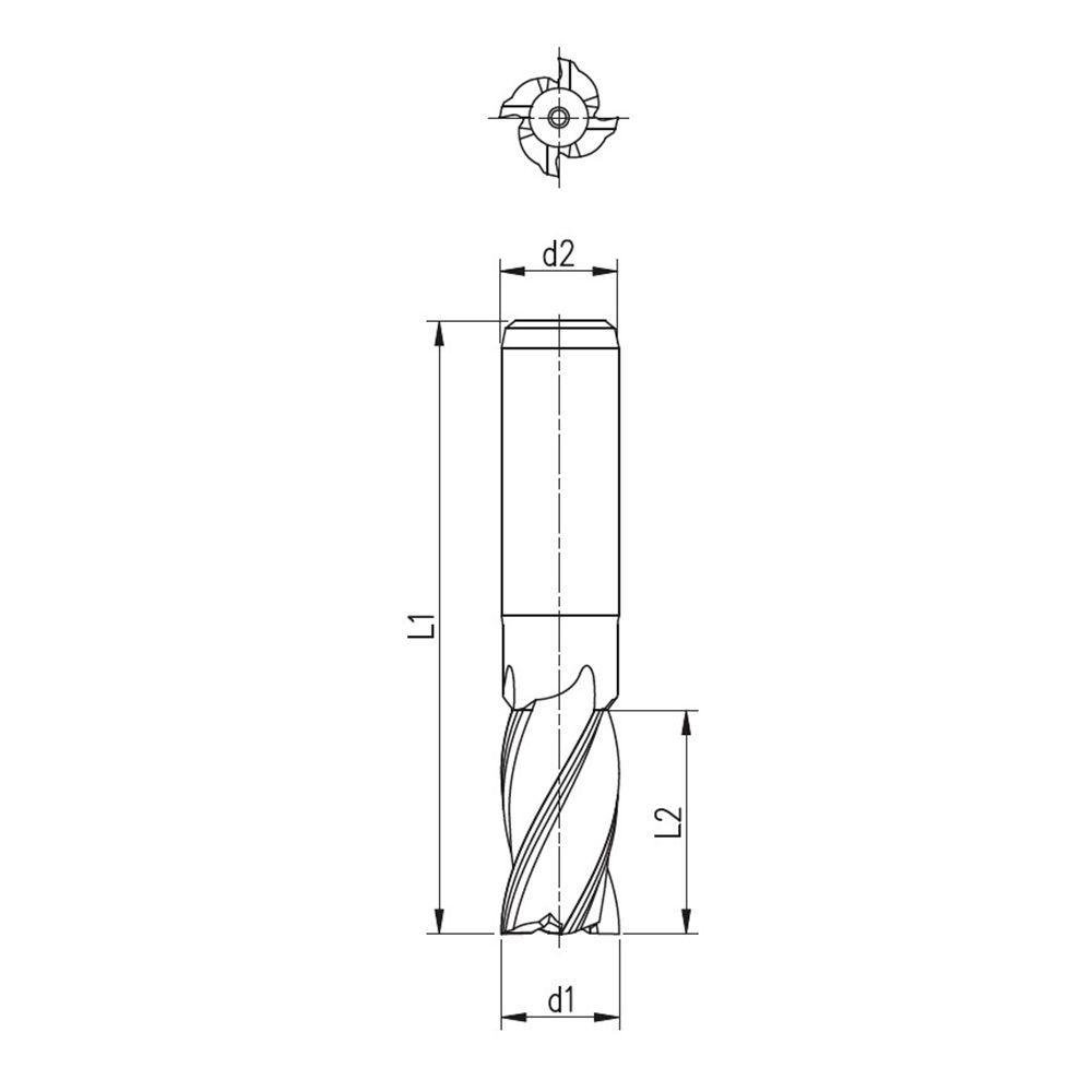 Fresa de Topo Haste Cilíndrica - 8x19x69x10x4 - 1501 - 3