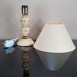 Abajur Moderno Luminária Quarto Sala Perry Bege e Dourado - 3