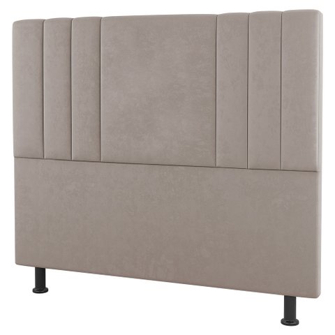 Cabeceira Cama Box Solteiro Grace 90cm Suede Bege - Desk Design