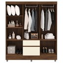 Ver imagem 2 de Guarda Roupa Casal 6 Portas 2 Gavetas 153 Cm 10091 Vlr Imbuia Champanhe