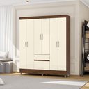 Ver imagem 7 de Guarda Roupa Casal 6 Portas 2 Gavetas 153 Cm 10091 Vlr Imbuia Champanhe