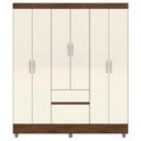 Ver imagem 1 de Guarda Roupa Casal 6 Portas 2 Gavetas 153 Cm 10091 Vlr Imbuia Champanhe
