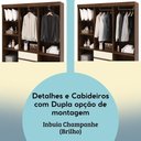 Ver imagem 4 de Guarda Roupa Casal 6 Portas 2 Gavetas 153 Cm 10091 Vlr Imbuia Champanhe