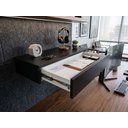 Ver imagem 2 de Penteadeira Gaveta Suspensa 90cm MDF com Gaveta Trilho Telescópico Mesa Maquiagem Camarin - Preto