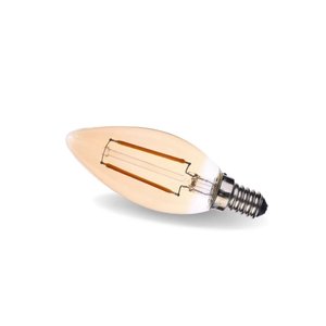 Lâmpada de Filamento Led Tipo Vela Cor Ambar 2200K E14 127V