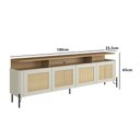 Ver imagem 3 de Rack para Tv 180cm C/ Porta Sextavada 100% Mdf Pés em Metal Cor:louro e Luna com Preto