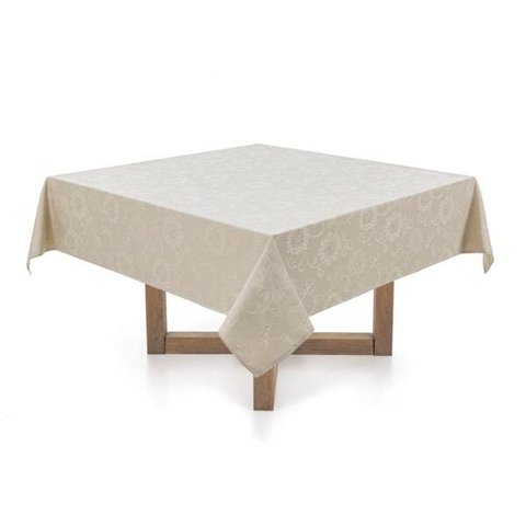 Toalha de Mesa Quadrada Karsten 8 Lugares Celebration Sienna Noz Moscada