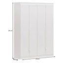 Ver imagem 4 de Guarda-Roupa Casal Andorra 4 Portas 4 Gavetas Branco - Pnr Móveis