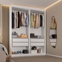 Ver imagem 3 de Guarda-Roupa Casal Andorra 4 Portas 4 Gavetas Branco - Pnr Móveis