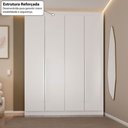Ver mais imagens de Guarda-Roupa Casal Andorra 4 Portas 4 Gavetas Branco - Pnr Móveis