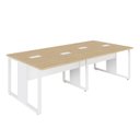 Ver imagem 2 de Plataforma de Trabalho 4 Lugares Mac Bra 2,40m Pés Metal F5 Cor:macadamia com Branco
