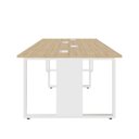 Ver imagem 5 de Plataforma de Trabalho 4 Lugares Mac Bra 2,40m Pés Metal F5 Cor:macadamia com Branco