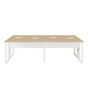 Ver imagem 4 de Plataforma de Trabalho 4 Lugares Mac Bra 2,40m Pés Metal F5 Cor:macadamia com Branco