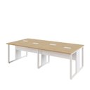 Ver imagem 6 de Plataforma de Trabalho 4 Lugares Mac Bra 2,40m Pés Metal F5 Cor:macadamia com Branco