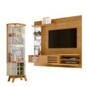 Ver imagem 1 de Estante Home Theater Bancada Suspensa Frizz Supreme Cumaru com Cristaleira Marina Cumaru Opala - Mad