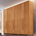 Ver imagem 1 de Guarda-Roupa 100% MDF 6 Portas 6 Gavetas com Pés Istambul Off White/Marromle